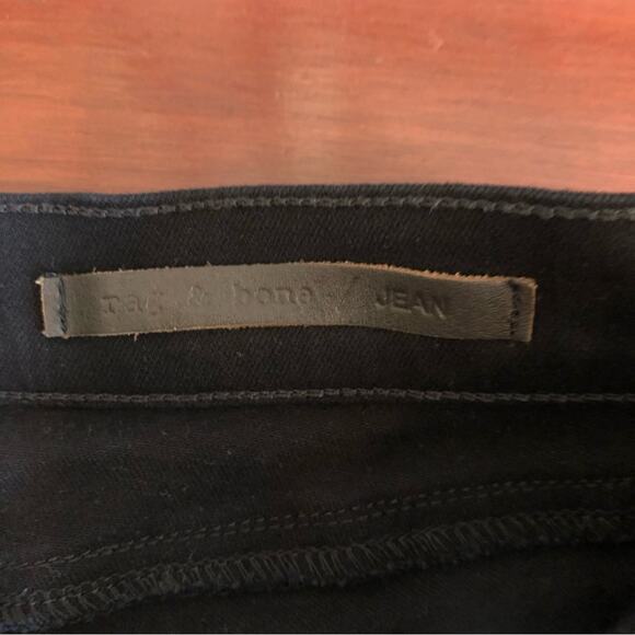 RAG & BONE Lamb Leather Hyde Front Skinny Black Jeans W1620K5 Denim COAL 29 - Picture 14 of 15